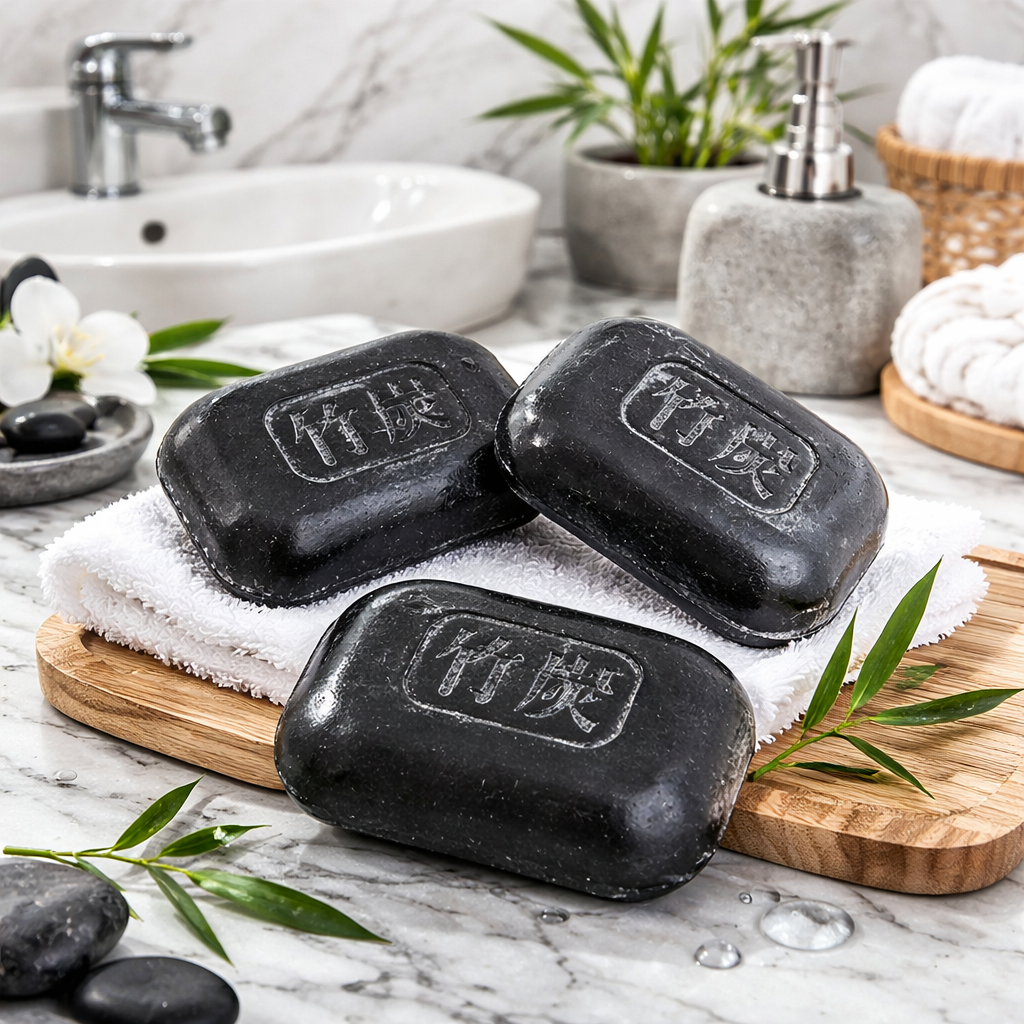 Triple Bamboo Charcoal Soap Set - Purifying, Natural Detox
