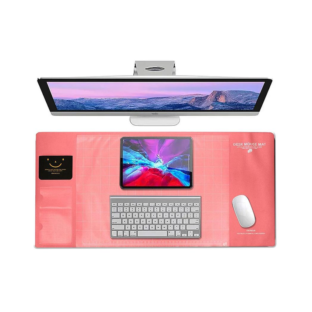 Pink multifunctional eco-friendly office desk mouse mat by Aquarius, made from PVC and DS material, showcasing a sleek design.