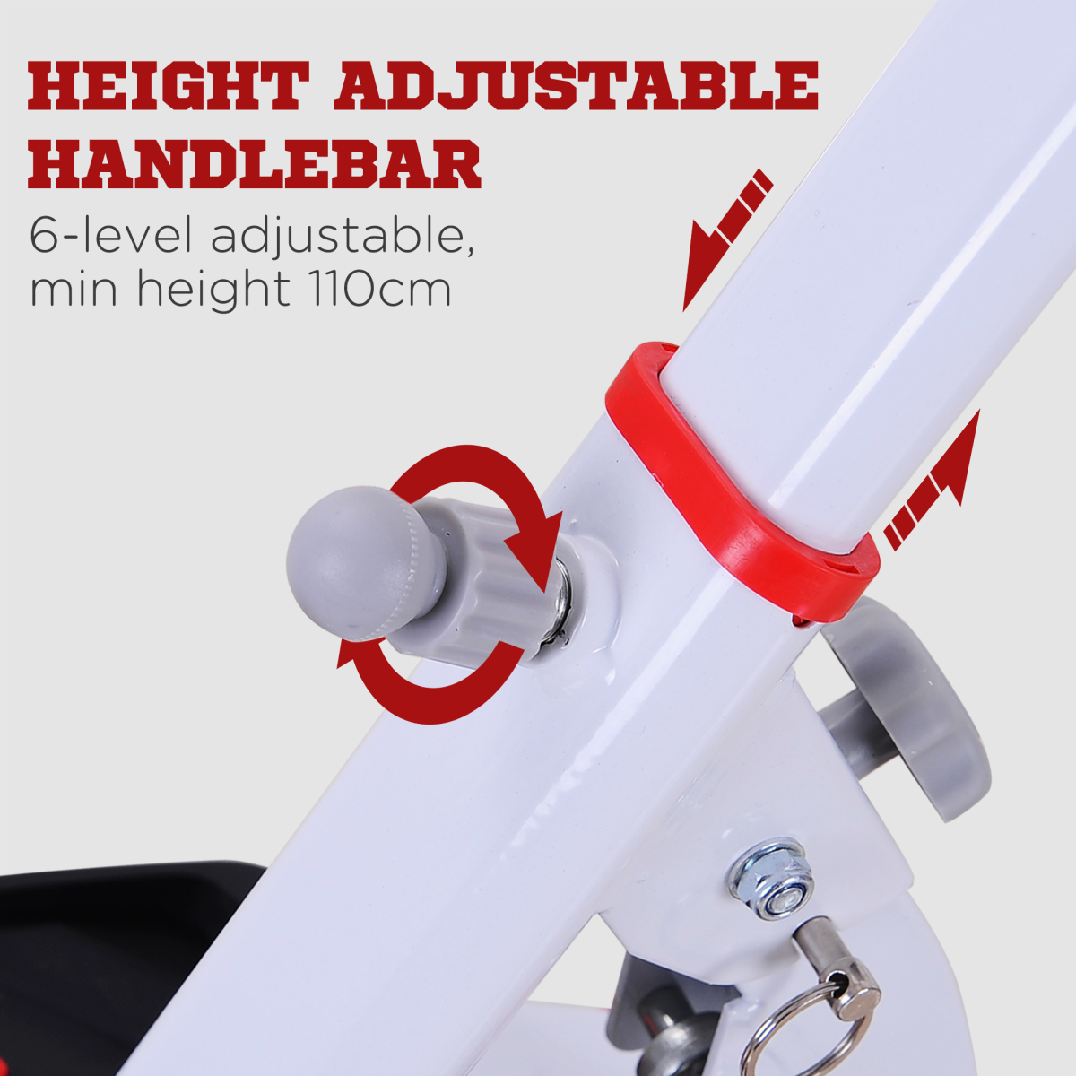 Foldable Stepper Adjustable Step Machine w/ Handlebar LCD Display, Red HOMCOM