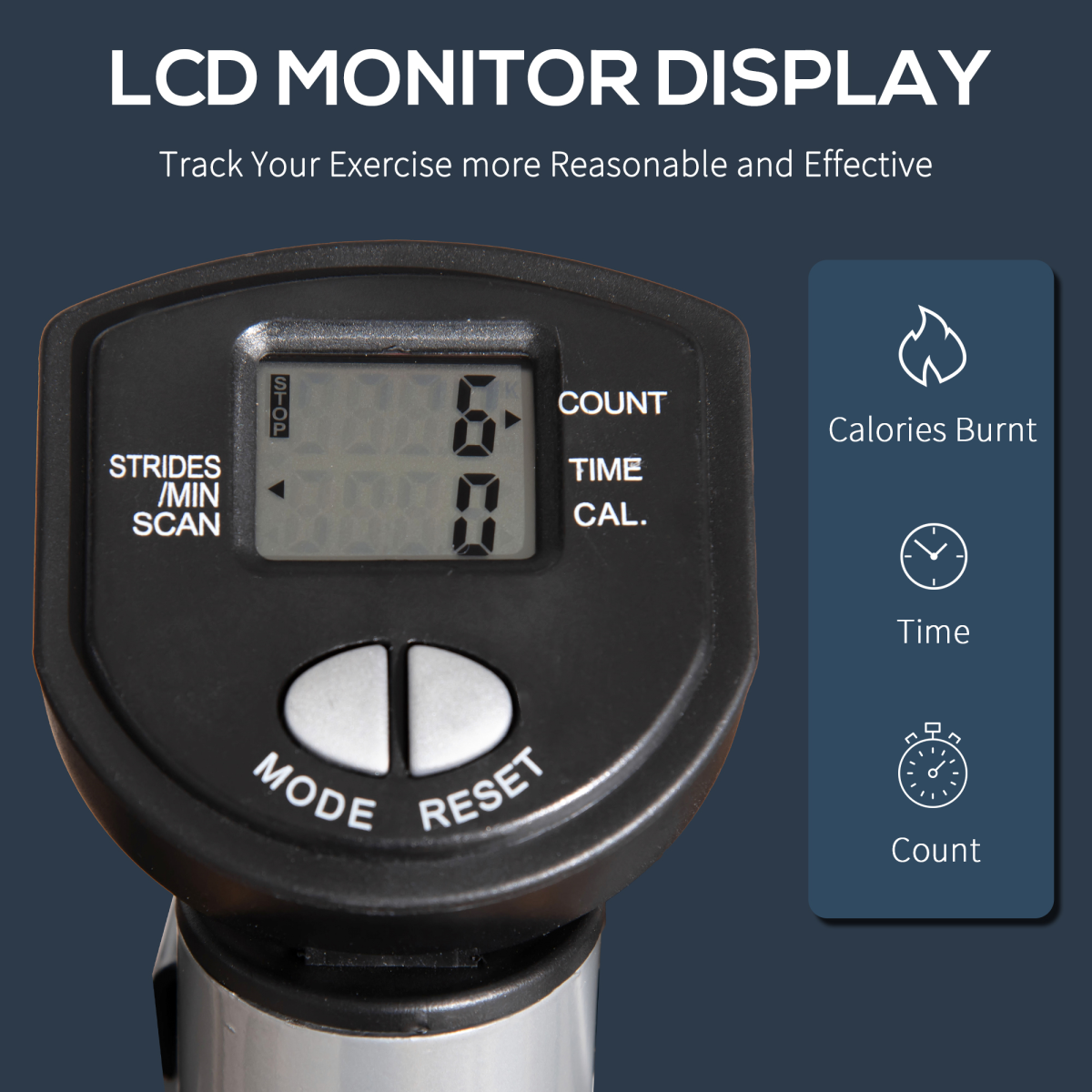 HOMCOM Adjustable Twist Stepper with ergonomic design for home gym aerobic workouts, featuring a compact step machine.