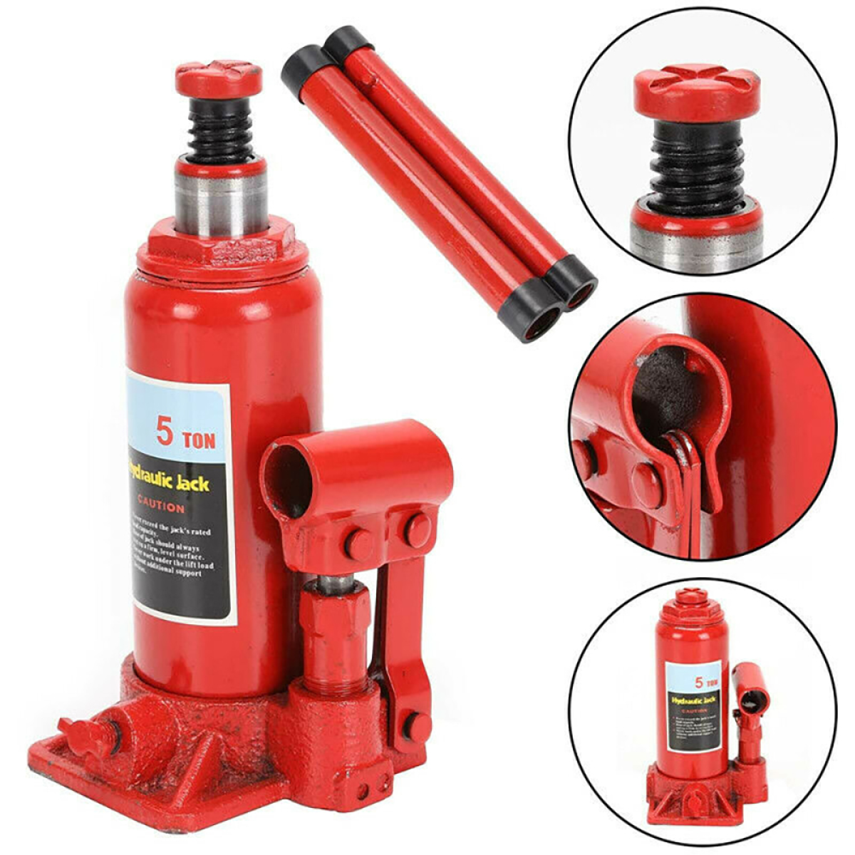 5 Ton Bottle Jack Heavy Duty Hydraulic Lifting Ram Car Van Boat Truck Caravan UK