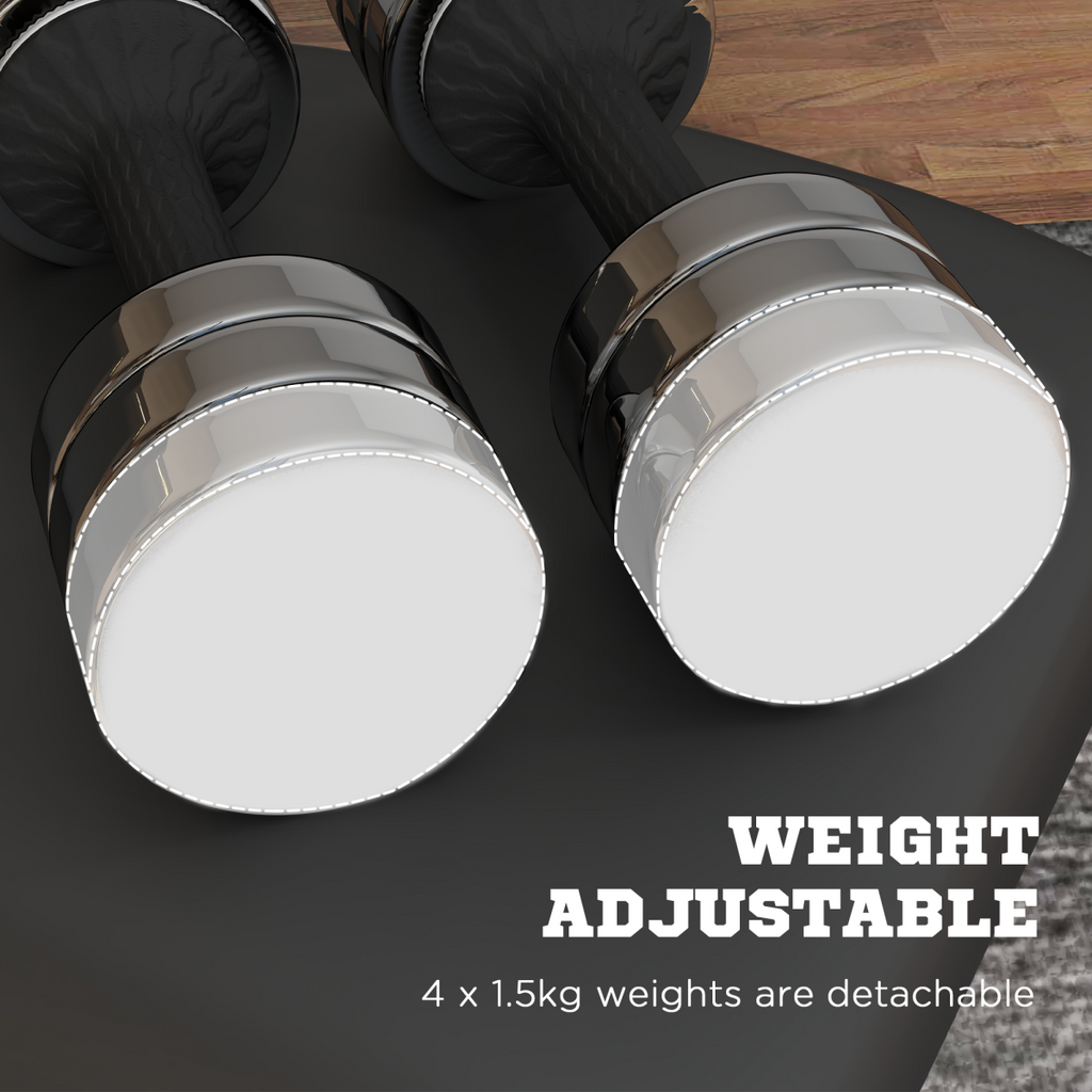 20kg Adjustable Dumbbells Set by Outsunny in storage box, featuring two 10kg weights for versatile strength training.