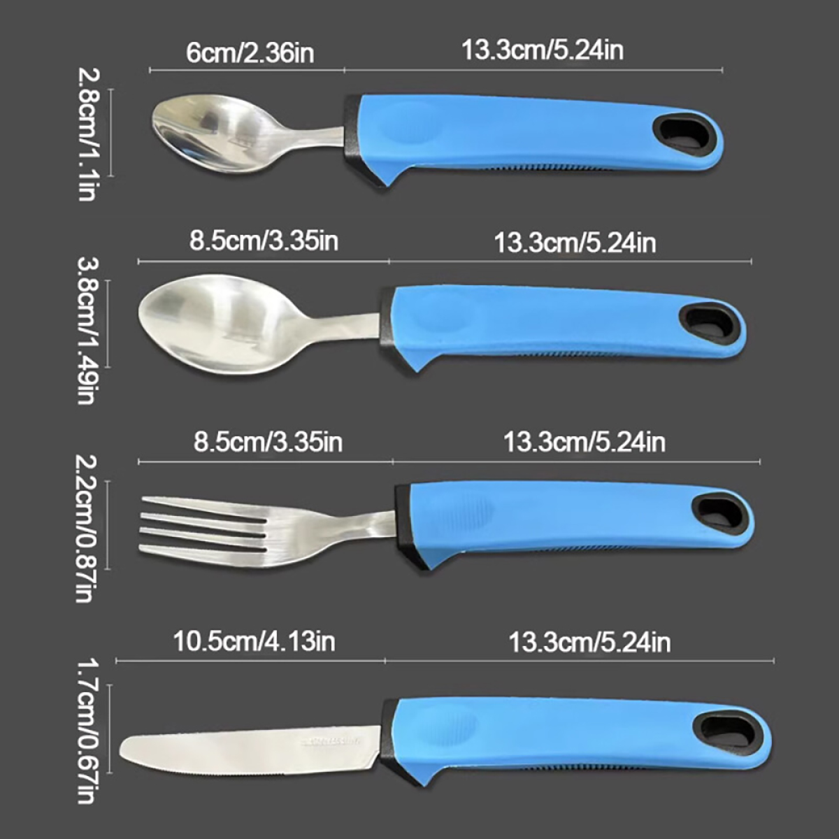 Elderly Aid Cutlery Sets Eating Easy Grip Disabled Utensil Spoon Fork Arthritis