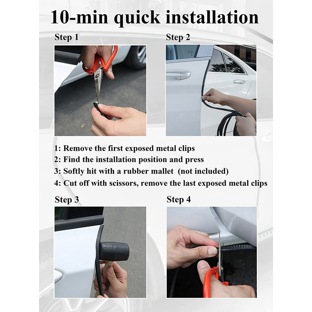 10M Car Door Boot Edge Protector Strip Trim U Shape Guard Seal Rubber BLACK UK