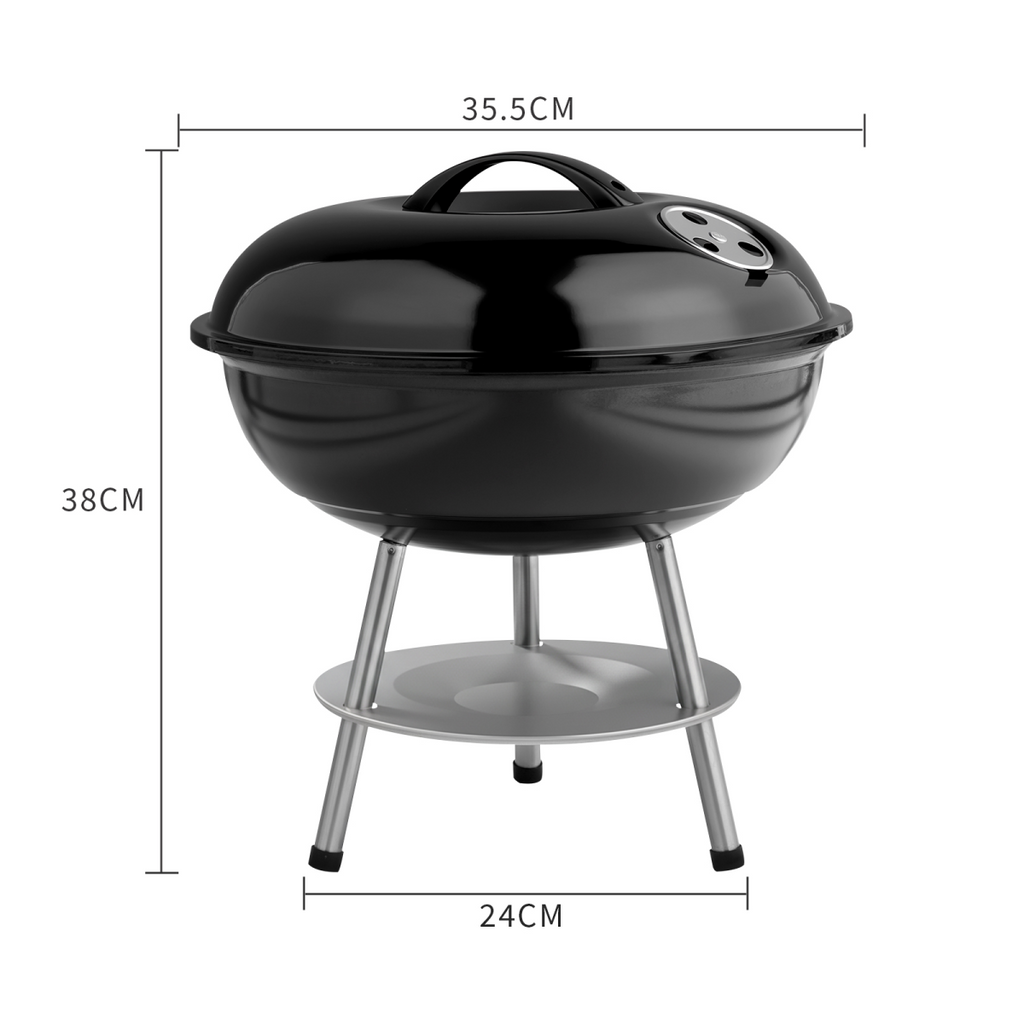 Portable Charcoal Grill, Compact Folding BBQ Grill with 14 Inch Cooking Grid for Outdoor Camping, Backyard, Beach, Picnic