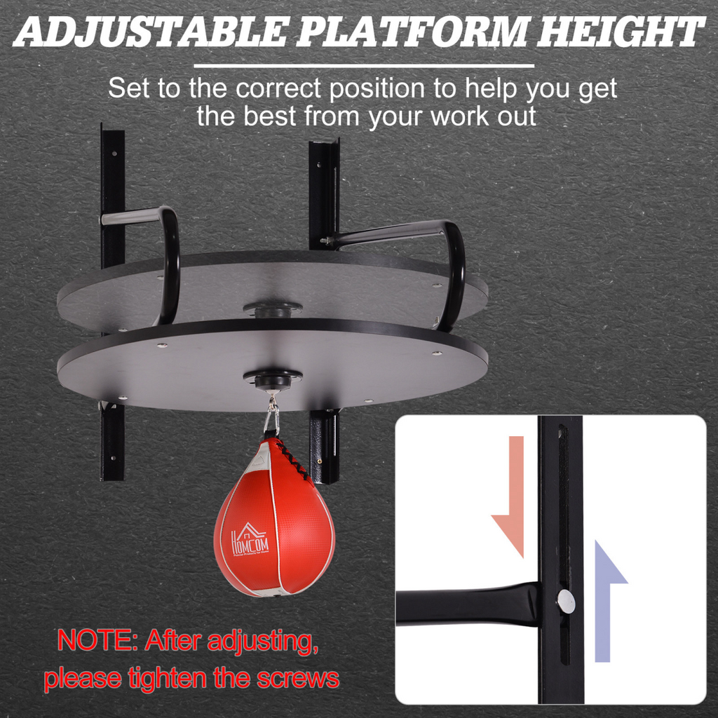Wall-mounted Speed Bag Platform Kit with punching ball set by ActiveGear for effective boxing training.
