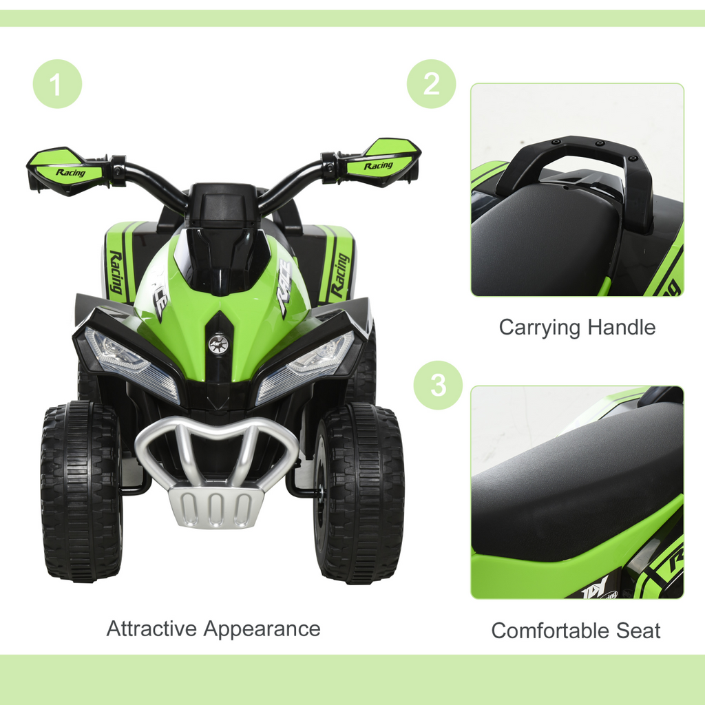 HOMCOM FunZone 4 Wheel Quad Toddler Ride on Car in bright colors, designed for foot-to-floor sliding and walking.