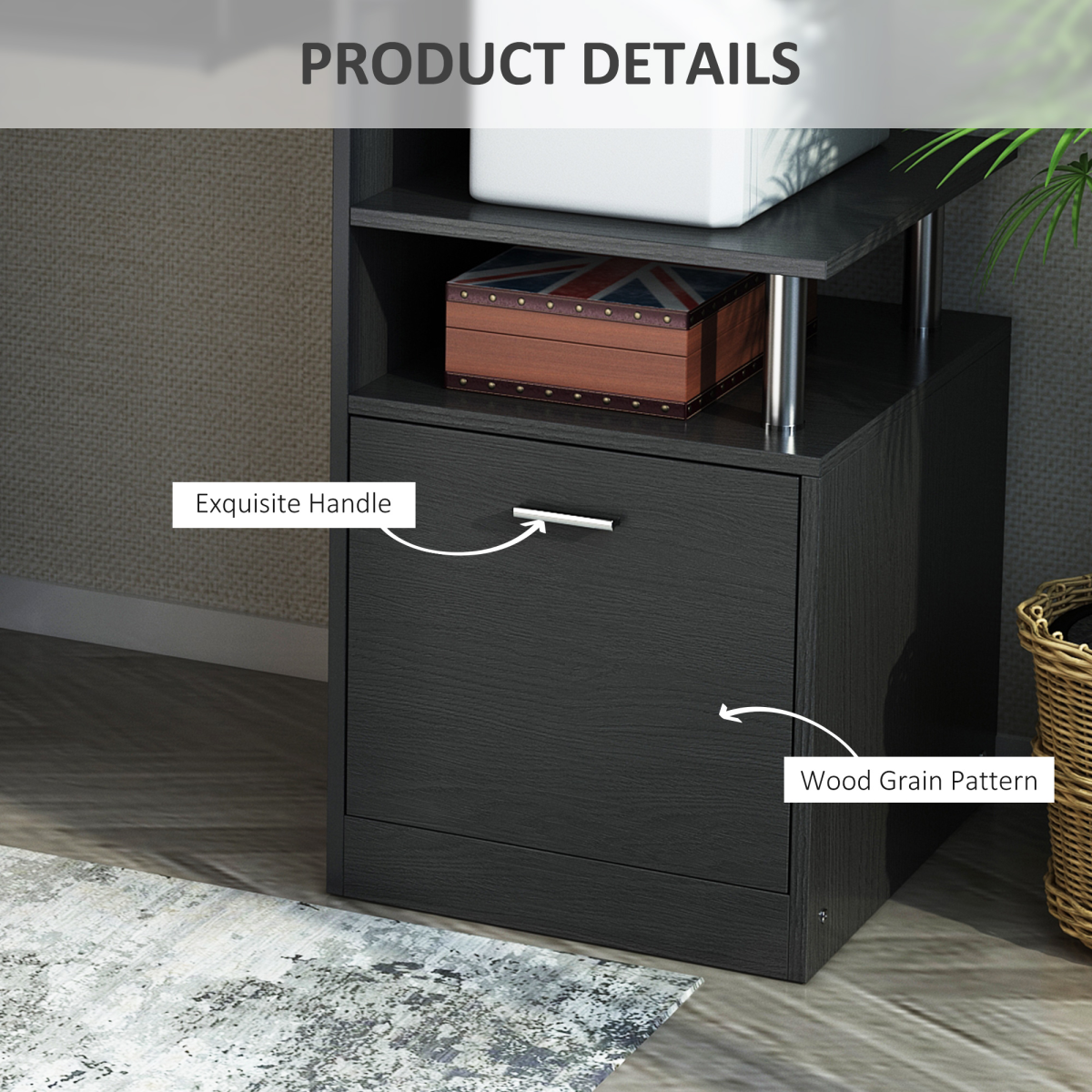 Wood Computer Desk Laptop Workstation Drawer Shelf for Home Office HOMCOM