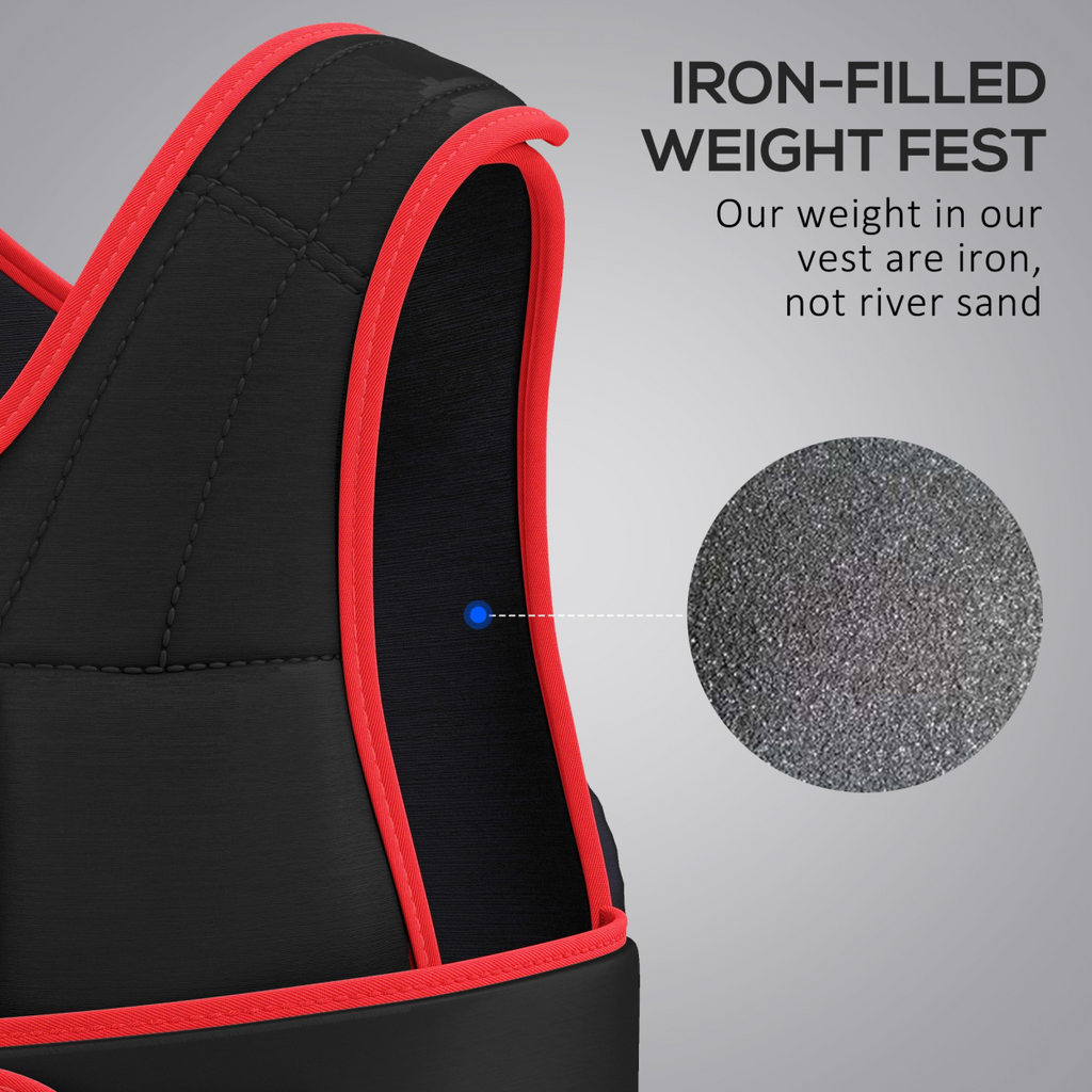 20KG adjustable weight vest for running and gym training, featuring multiple weight pockets and a sleek design.