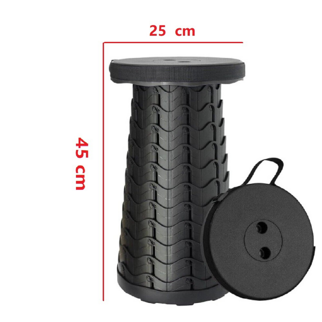 Folding Stool Portable Telescoping Seat Retractable Camping Adjustable UK