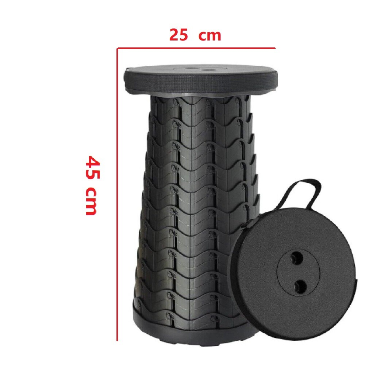 Folding Stool Portable Telescoping Seat Retractable Camping Adjustable UK