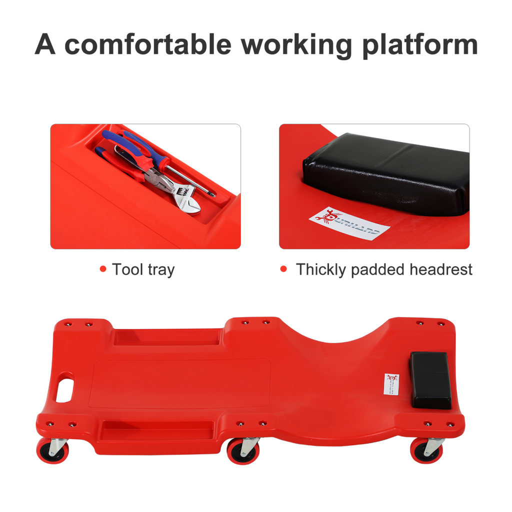 Mechanic vehicle creeper by AutoPro, featuring a rolling, moulded design for garage assistance and comfort.