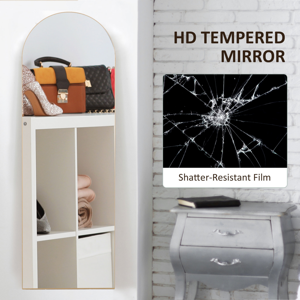 Full Length Floor Mirror Gold Frame - 50x150cm - Wall Mount or Freestanding