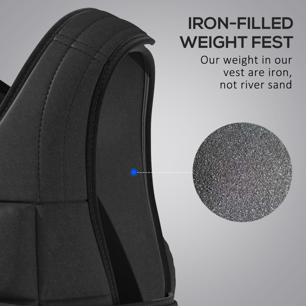 20KG adjustable weight vest by ActiveGear, designed for running, gym training, and weight loss, shown in black with weights.