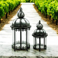 65/45CM GREEN SET 2 METAL GARDEN LANTERNS