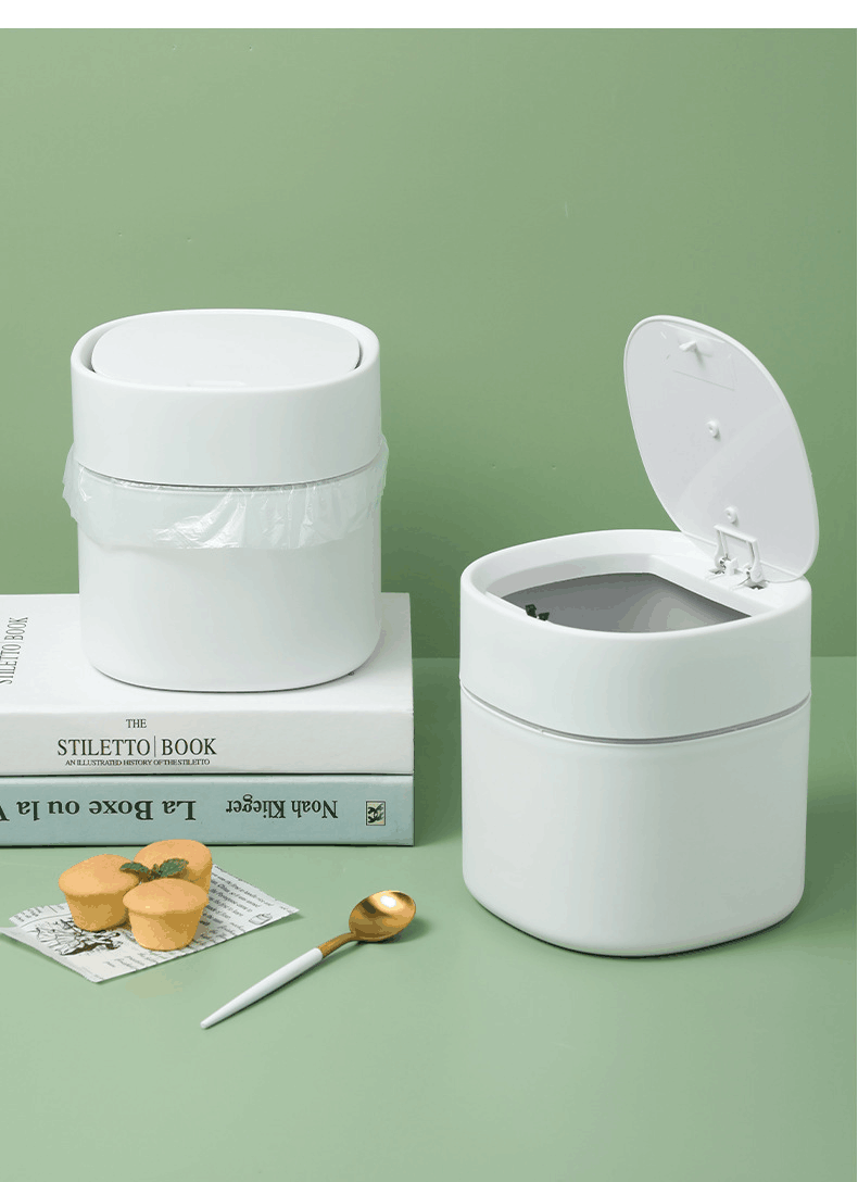 D222391 Compact Countertop Waste Bin for Kitchen, Bath & Desk