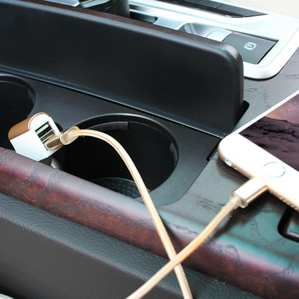 Dual USB Car Charger 2.1A - Twin Socket Fast Charging - Gold