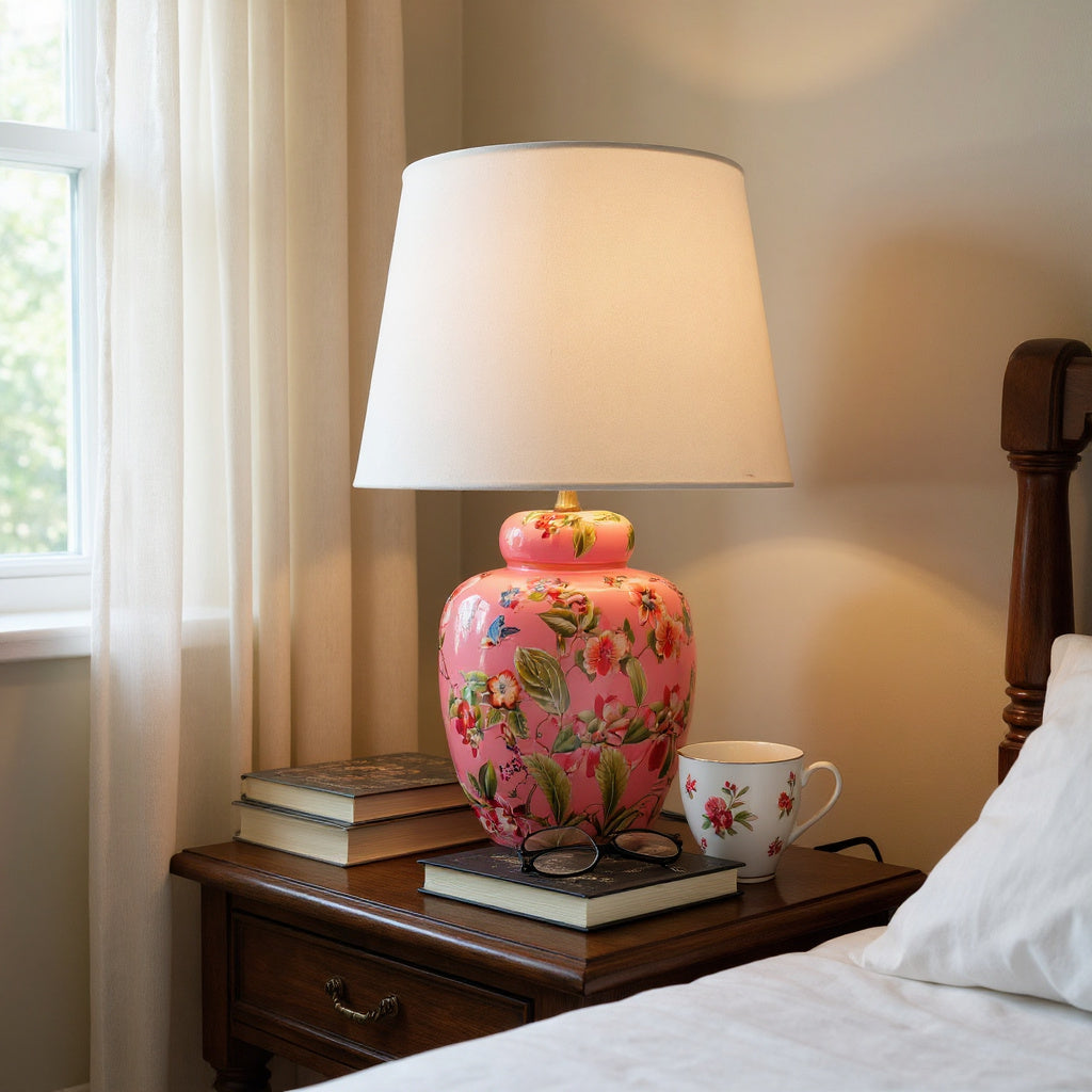 Ceramic Table Lamp 41cm with Shade - Traditional Design