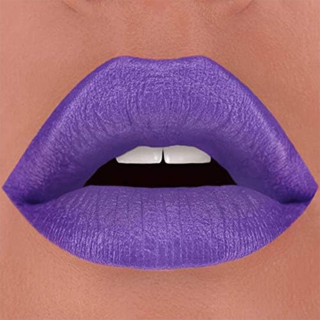 Folly Fire Creamy Matte Lipstick in Kino no, Royal Purple by Glitz toy beautytech with a sleek bullet design.