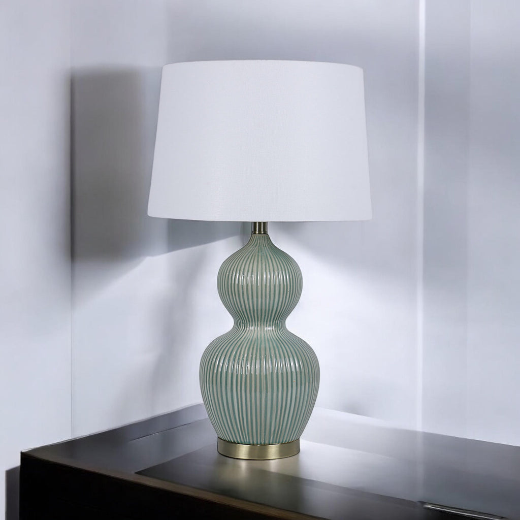 Ceramic Table Lamp 39cm with Shade - Traditional Design