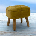 YELLOW WOODEN STOOL