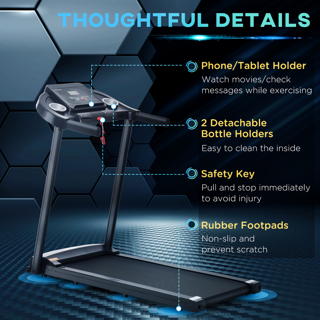1.5HP electric motorised running machine with LED display from ActiveGear, showcasing the machine's sleek design and features.