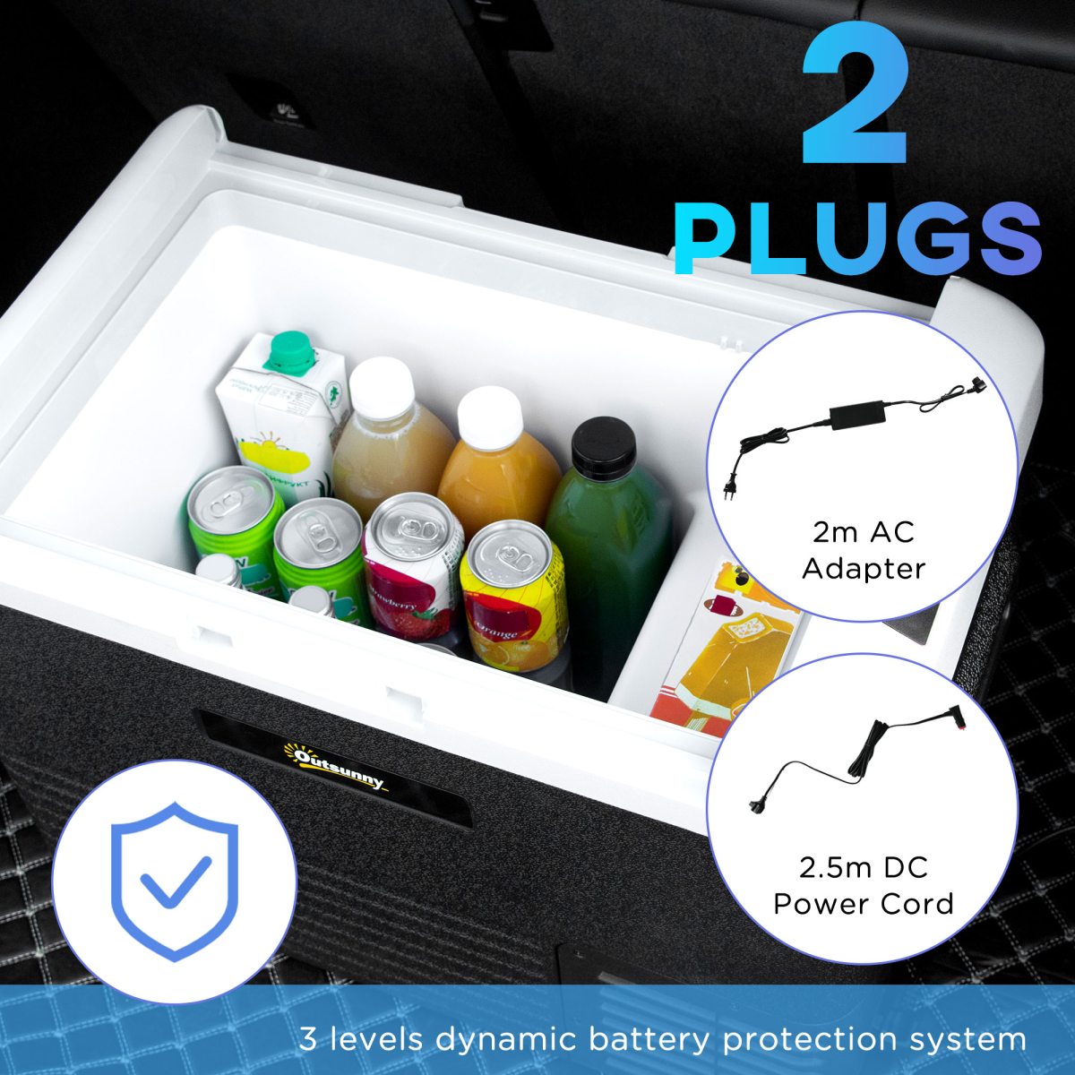 40L Car Refrigerator 12V Portable Freezer for Camping, Driving Outsunny