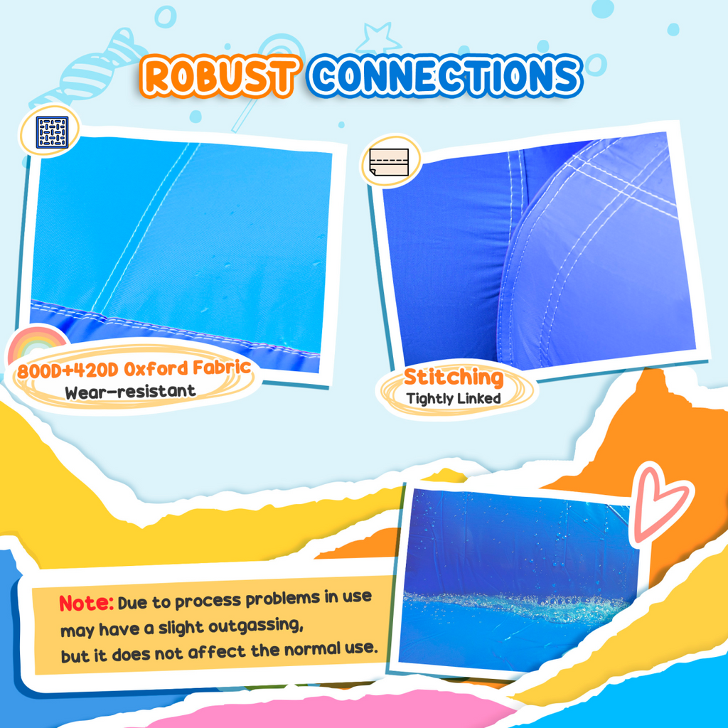 Kids bouncy castle with slide, pool, and climbing wall from FunZone, featuring bright colors and inflatable design.