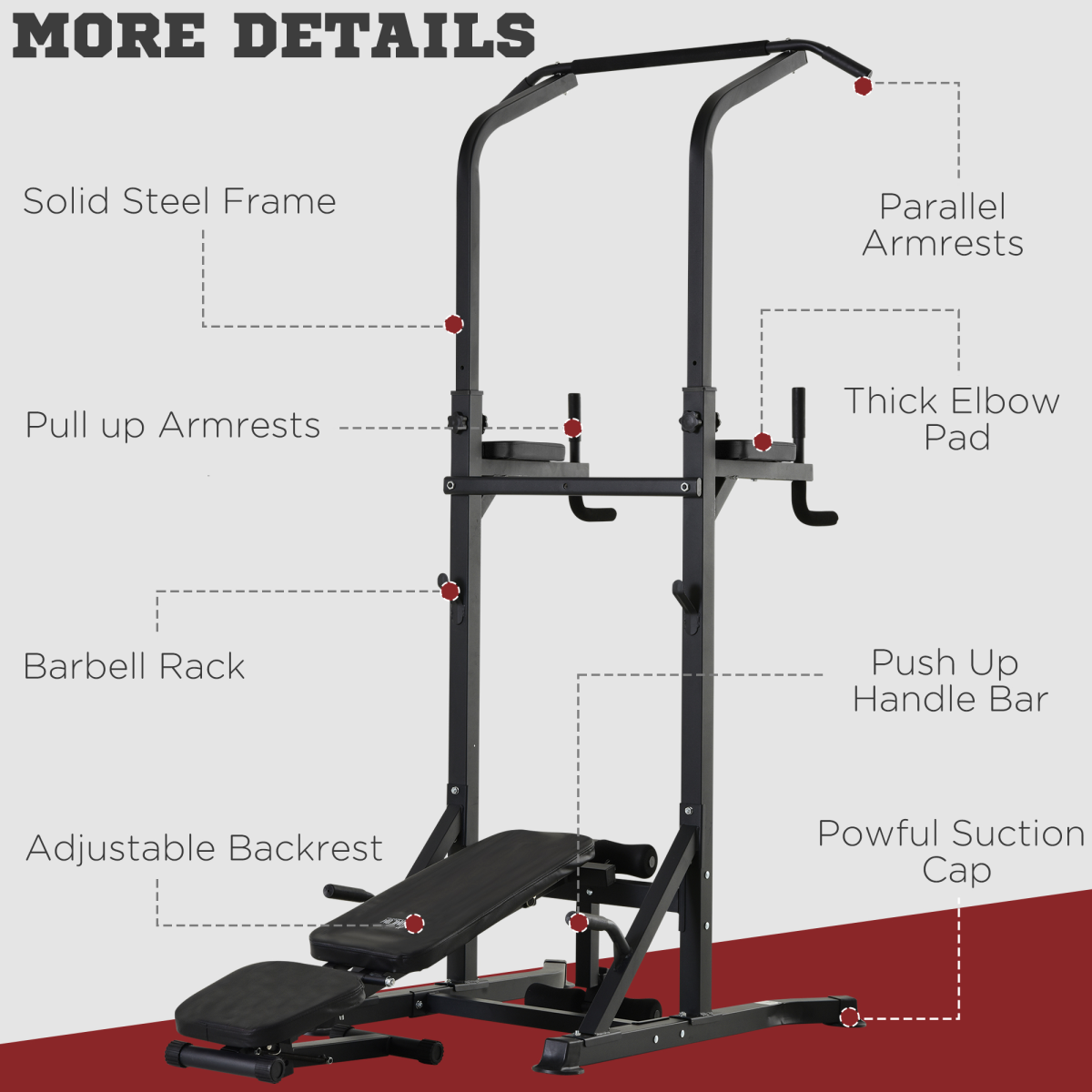 Adjustable Folded Dip Stands by ActiveGear for multi-function pull-ups and sit-ups, showcasing a sturdy design and flexibility.