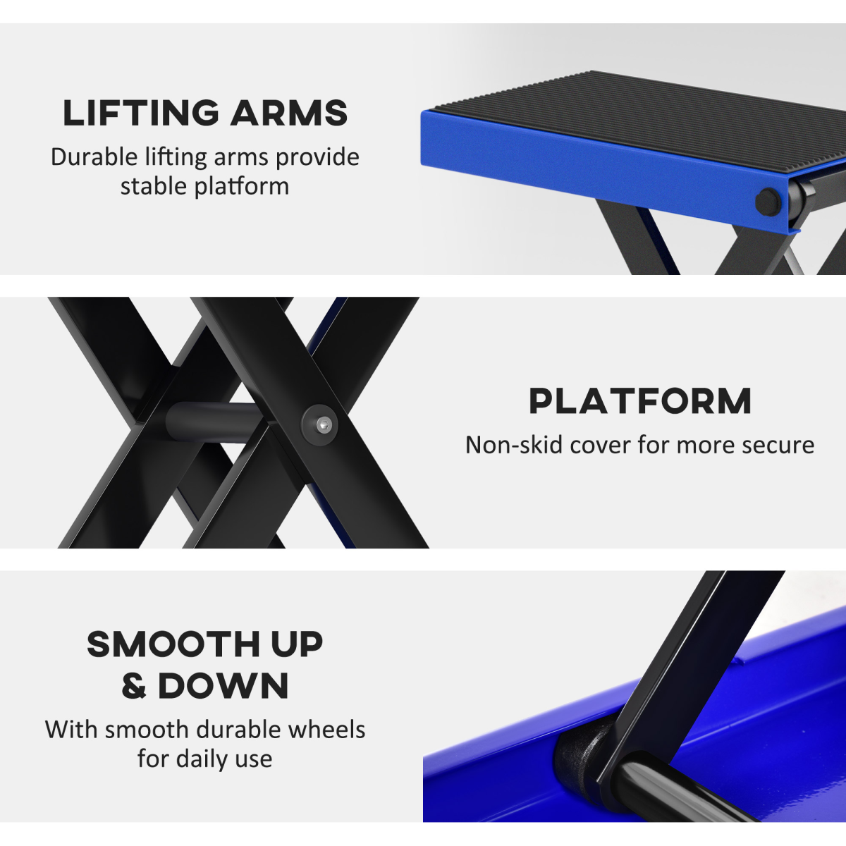 DURHAND 500KG Steel Motorbike Repair Lift X Frame Adjustment Jack, Blue