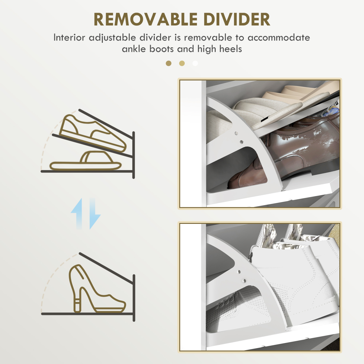 HOMCOM Narrow Shoe Storage Cabinet with 4 Flip Drawers for 16 Pairs of Shoes