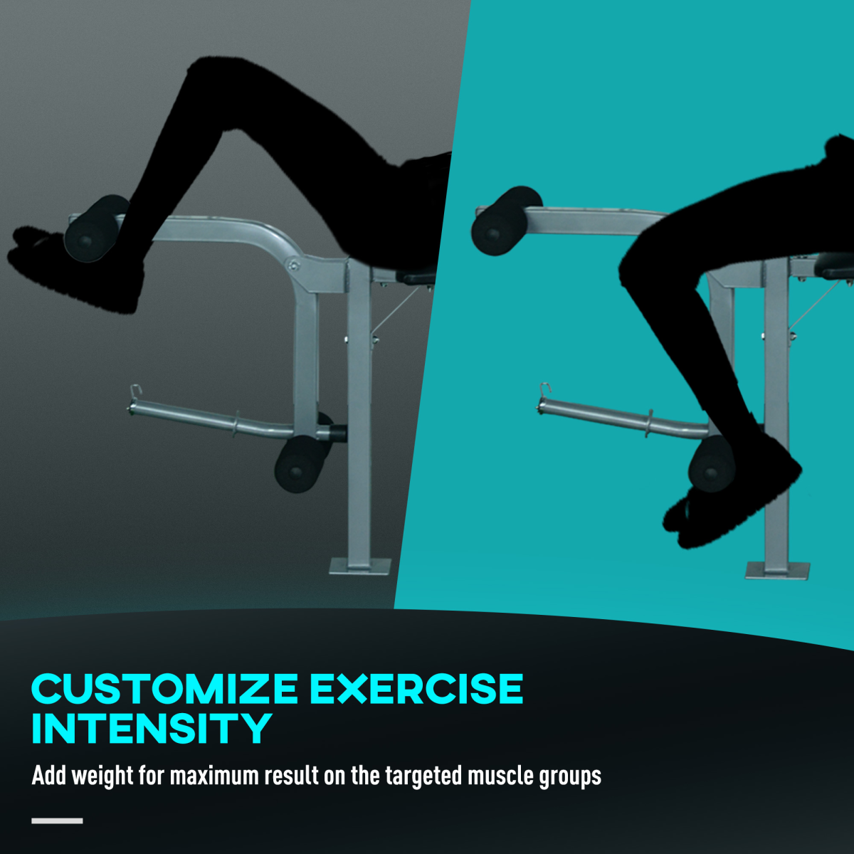 Adjustable Multi Gym Weight Bench by ActiveGear with barbell stand for chest, leg, and abs workouts, shown in a home gym setting.