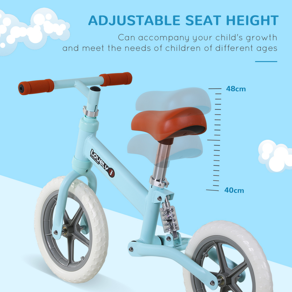 Kids balance bike by FunZone with adjustable seat, designed for ages 2-5, showcasing vibrant colors and lightweight frame.