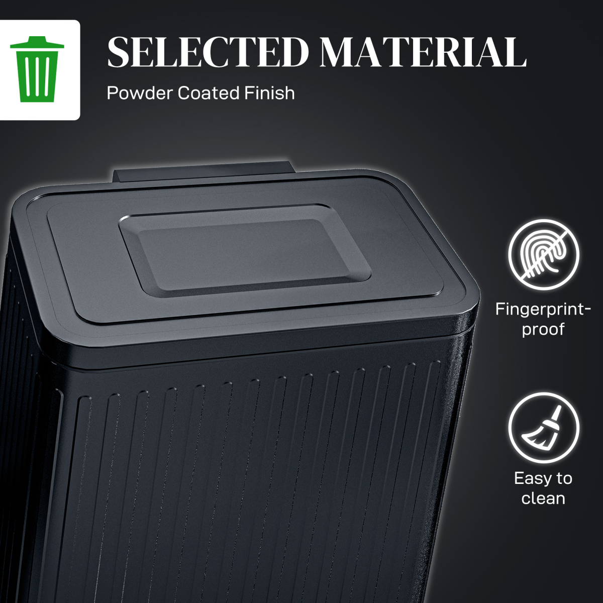HOMCOM 2 x 20L Double Rubbish Bin, Pedal Bin with Soft-Close Lid, Black