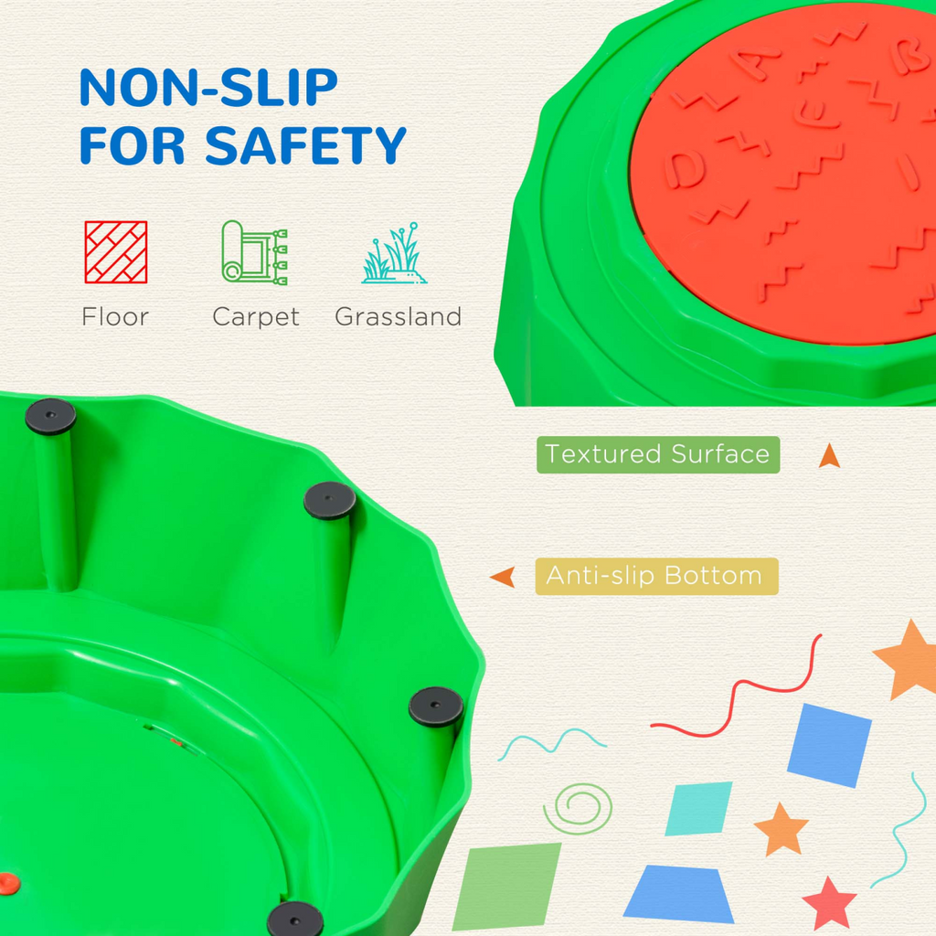 Eight-piece kids stepping stones with non-slip surface for outdoor play, colorful and safe for children's activities.