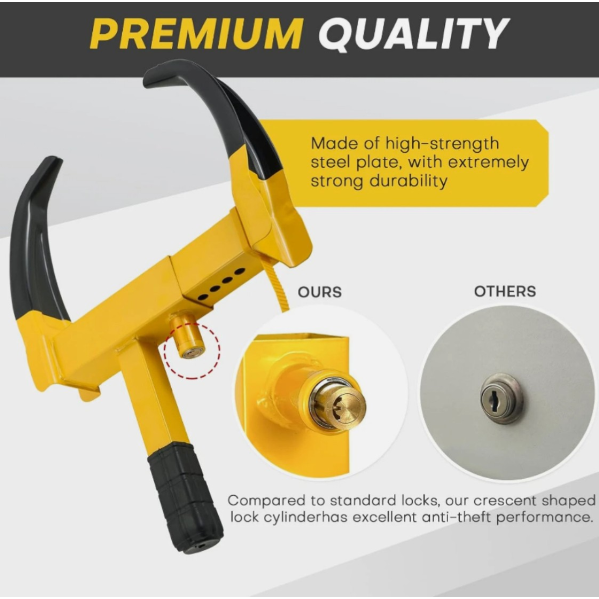 Heavy Duty Security Wheel Clamp | Caravan Car Van Trailer Lock