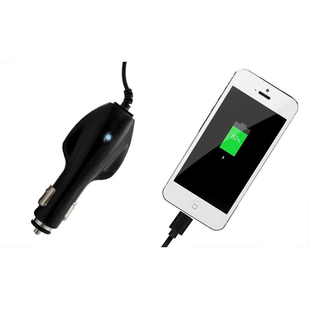 1000mAh Car Charger - Compact USB Charging - Black