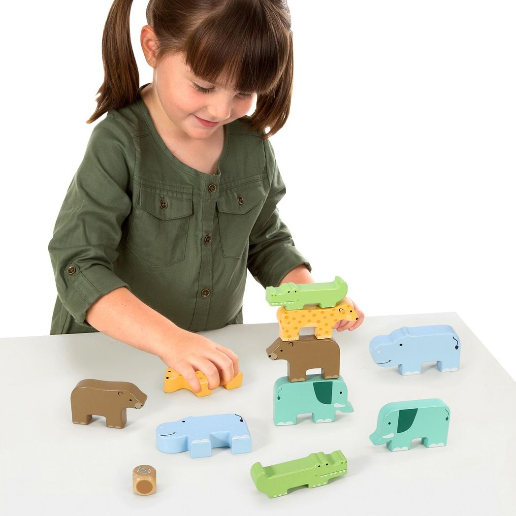 Wild Animal Stacking Game - Wooden Balance Toy for Kids