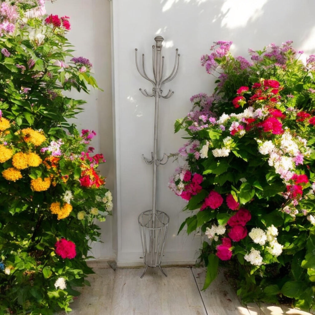 175CM CREAM METAL COAT STAND/ UMBRELLA HOL