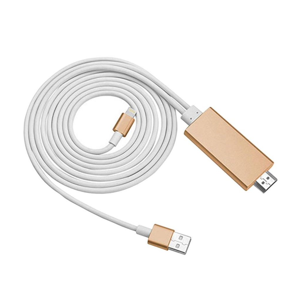 Full HD HDMI connector cable by Aquarius for phone/pad, featuring gold connectors for screen mirroring.