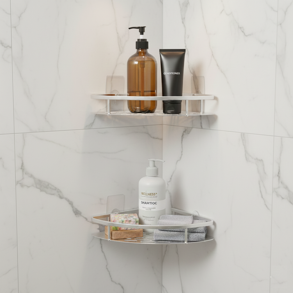 Instant Corner Shelf - No-Drill, Pack of 2