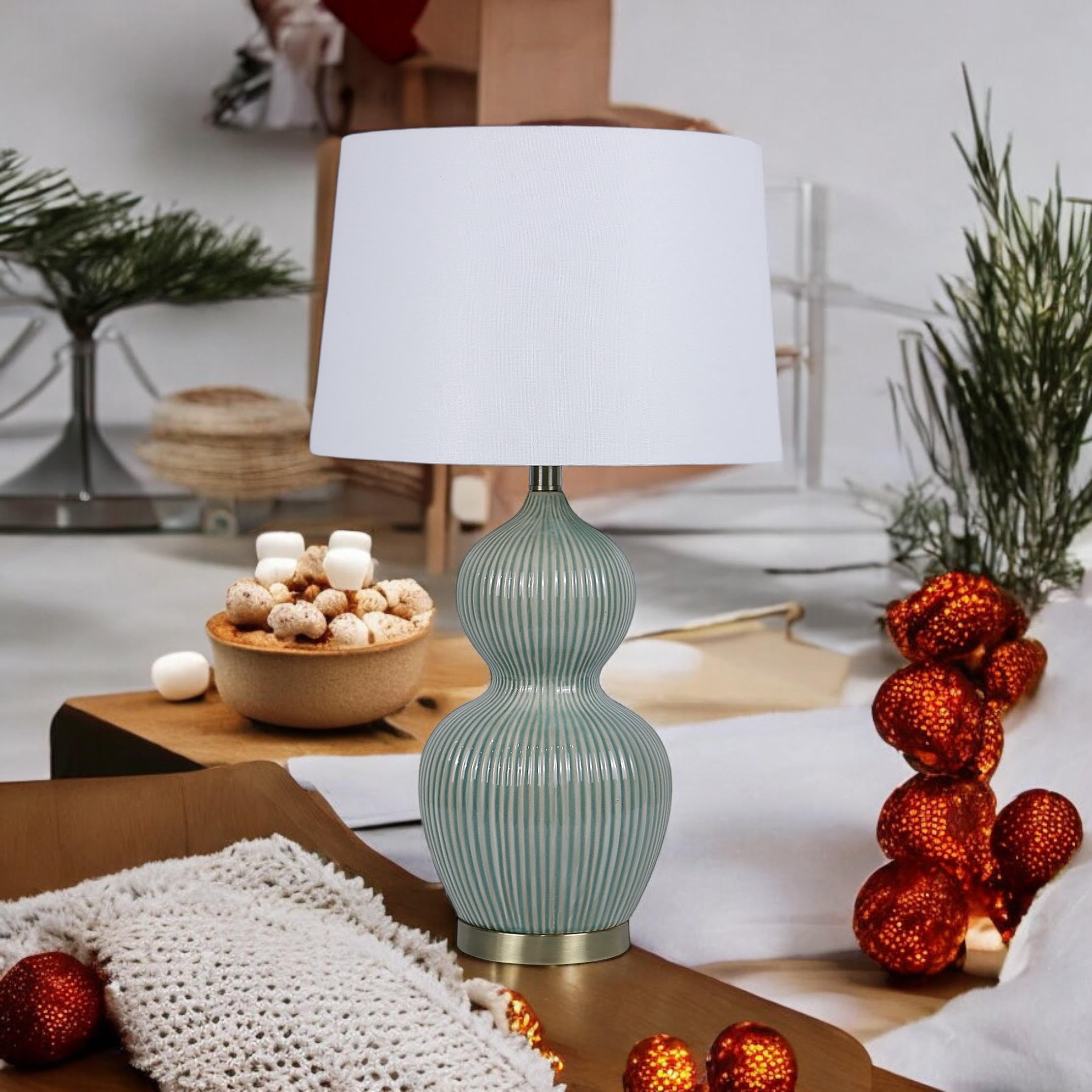 Ceramic Table Lamp 39cm with Shade - Traditional Design