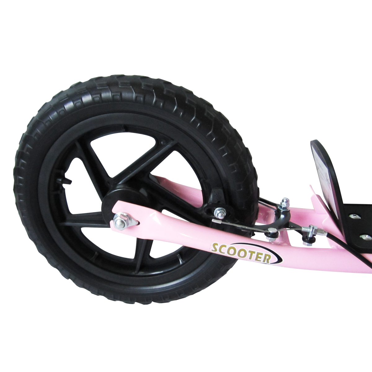 Pink Teen Stunt Scooter with 12" EVA wheels, adjustable height, designed for ages 5 and up, by FunZone.