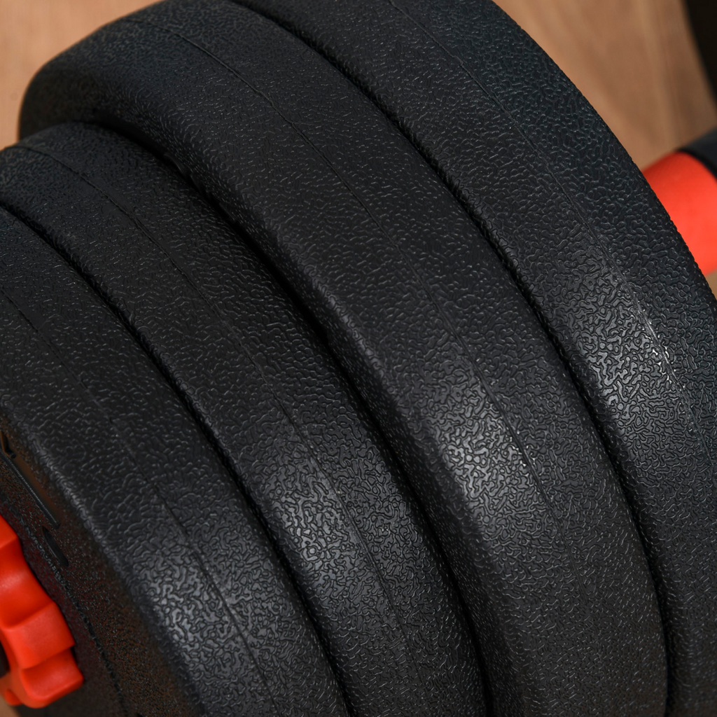 25kg Adjustable 2-in-1 Barbell and Dumbbell Weight Set for body fitness, featuring weights and handles. ActiveGear brand.