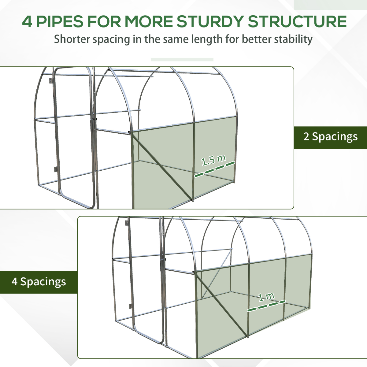 Outsunny 3x2M walk-in polytunnel greenhouse with a reinforced steel frame set in a garden environment.