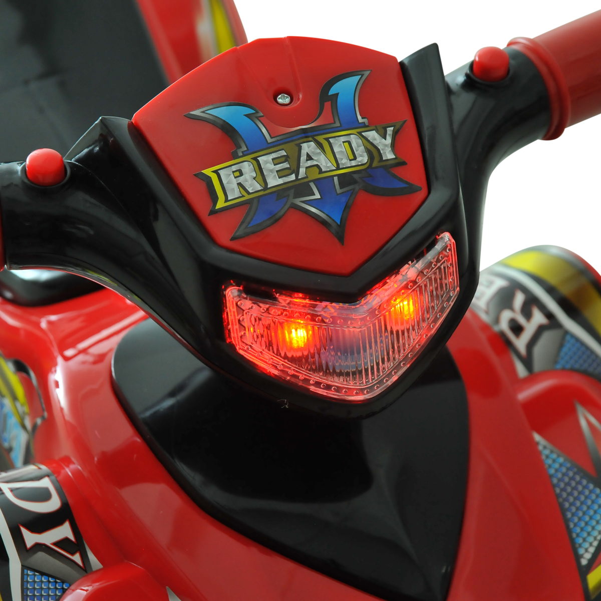 Kids ride-on quad by FunZone with LED lights, horn, music, and four wheels for children ages 12 months and up.
