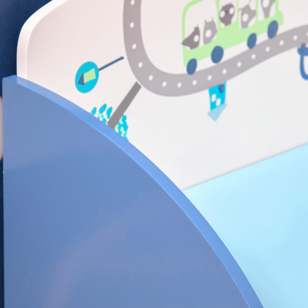 Kids Wooden Toy Box Children Storage Chest Bench Organiser Bedroom Blue HOMCOM