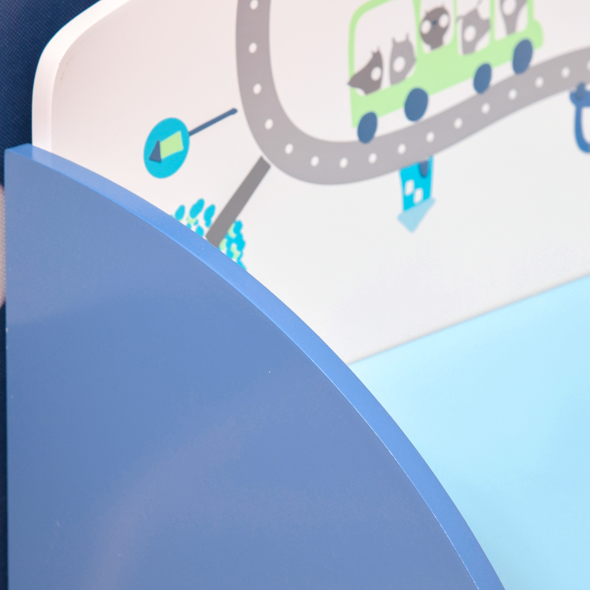 Kids Wooden Toy Box Children Storage Chest Bench Organiser Bedroom Blue HOMCOM