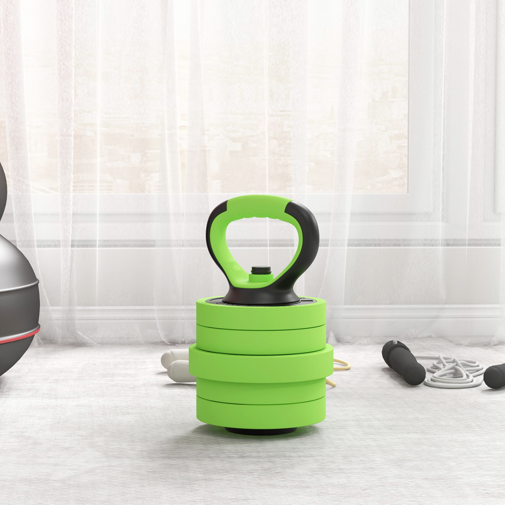 SPORTNOW 4-in-1 weight dumbbells set with barbell, kettlebell, and push-up stand, 20kg total weight.