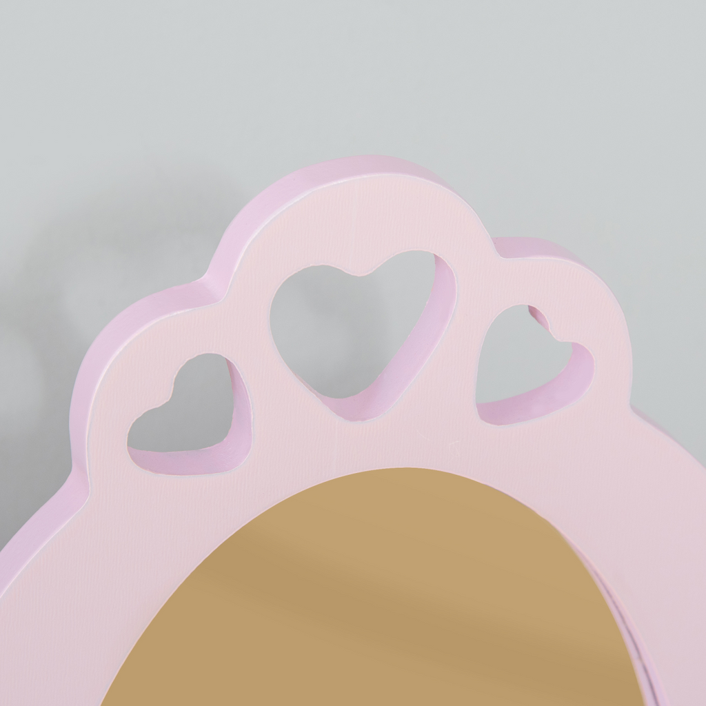 Kids Vanity Table & Stool Girls Dressing Set Make Up Desk with Mirror HOMCOM